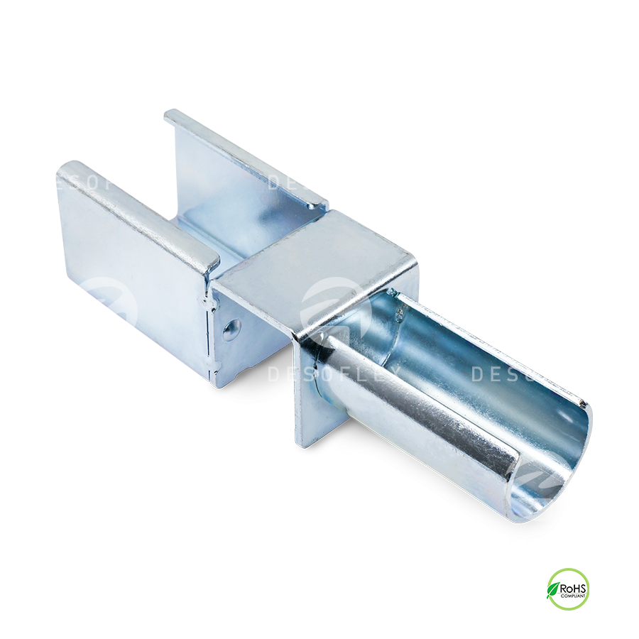 Roller track bracket with tube connector