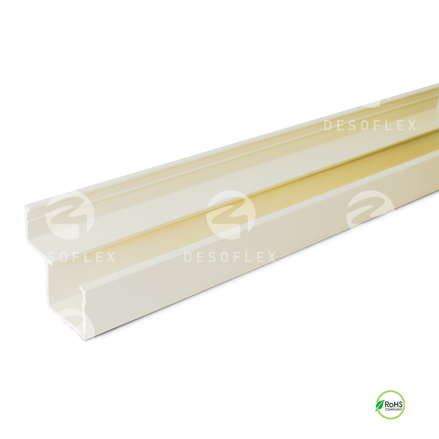 Ivory plastic guide for roller track