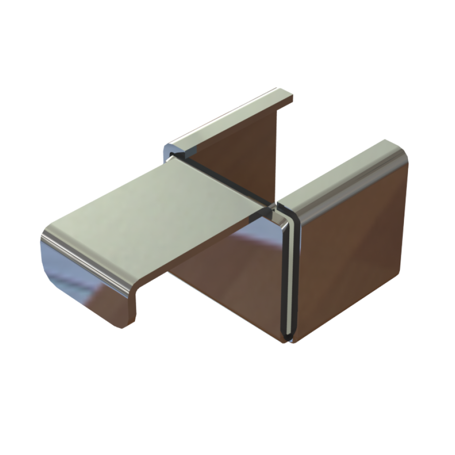 Roller track bracket with straight stop for 40X40 profile