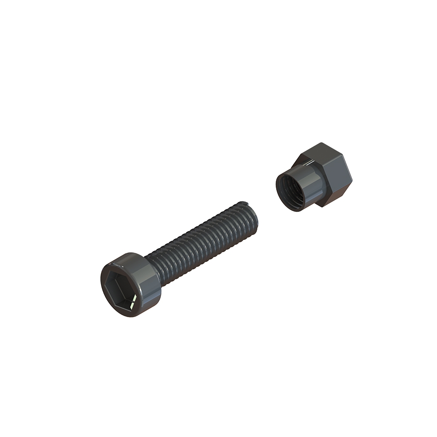 Black screw and nut set